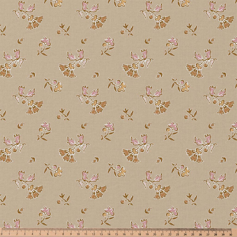 Acryl Coated Cotton UDAIPUR Pebble / Pink